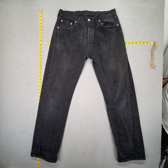Vintage Levis 501 Jeans Mens Charcoal Straight Button Fly USA 90s Fits 31x31 - Picture 2 of 16